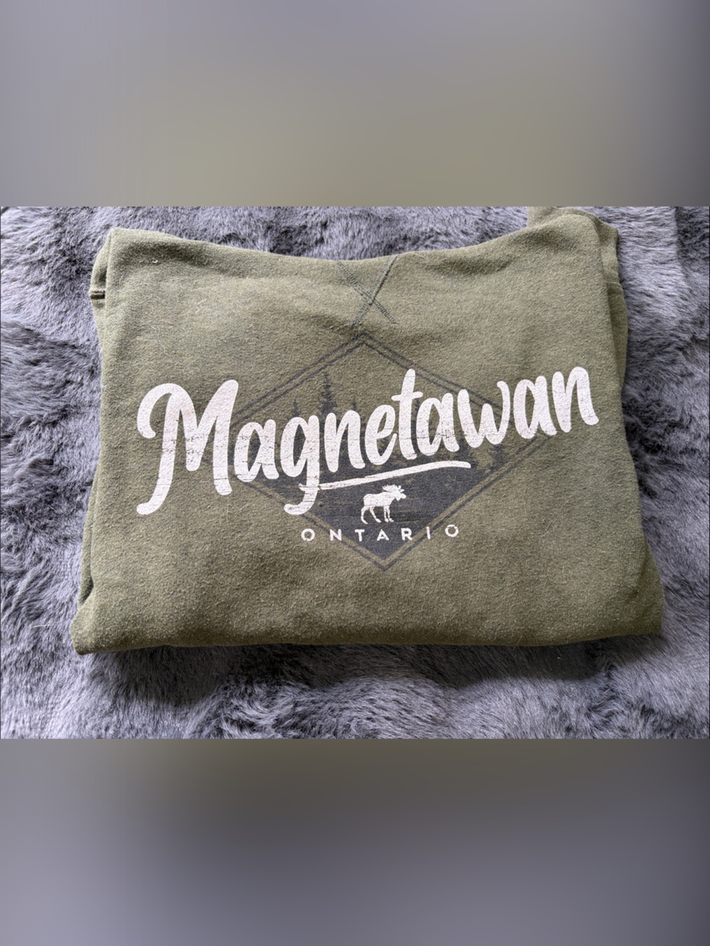 Moosejaw Men's Olive Green Crewneck Sweatshirt with White Logo